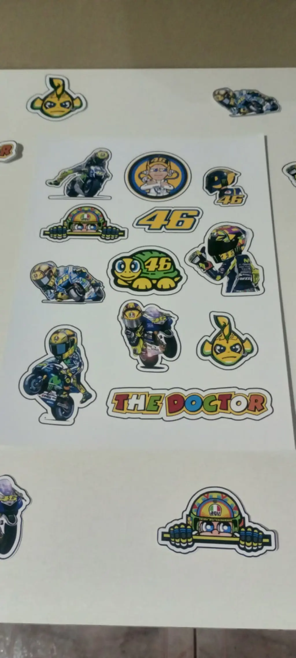 Plancha de stickers Valentino Rossi